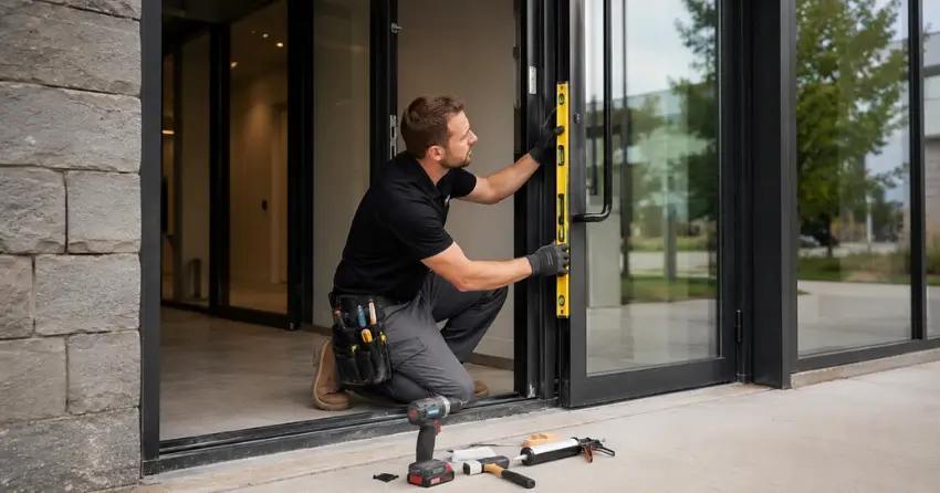 commercial glass door frame installation Varney, Georgina