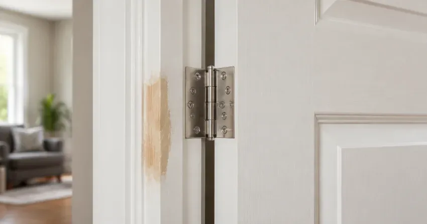 technician checking a warped door against a straightedge in Willow Beach, Georgina